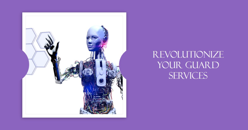 AI-Enhanced Scheduling: A humanoid robot with intricate wiring and mechanical parts holds a hexagonal shape against a purple background.