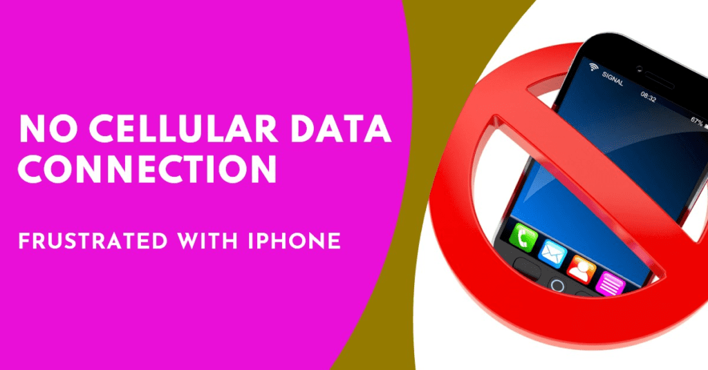 An iPhone displaying an error message is encircled by a red prohibition sign, symbolizing the issue “iPhone could not activate cellular data network.
