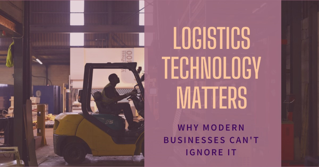 Why Modern Businesses Can't Afford to Ignore Logistics Technology 2 Forklift in operation inside a warehouse, emphasizing logistics technology.