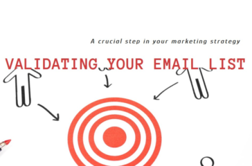 Graphic of a target with one arrow hitting the bullseye and two missing, alongside bold text about email validation.