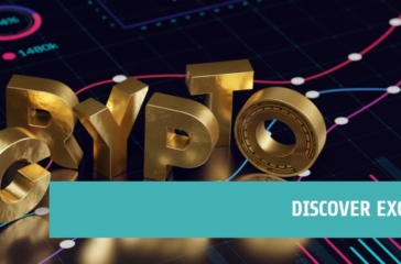 Golden letters spelling ‘CRYPTO’ next to a stylized coin on an abstract digital background with the caption ‘DISCOVER EXOLIX