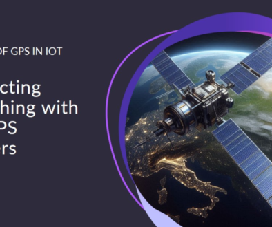 An image featuring a satellite in orbit above Earth with the text “THE ROLE OF GPS IN IOT Connecting Everything with PAJ GPS Trackers.