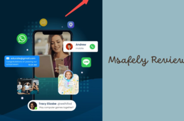 A screenshot of the homepage for “Masfely,” advertising itself as “The World’s Most Secure Phone Monitoring Solution for Parents.” The webpage features a large banner with a headline, subtext, and two call-to-action buttons labeled “Sign Up Free” and “View Demo.” On the right side, there is an image of a smartphone displaying text messages, with an illustration of a cartoon character labeled ‘Andrew (male)’ peeking from behind it.