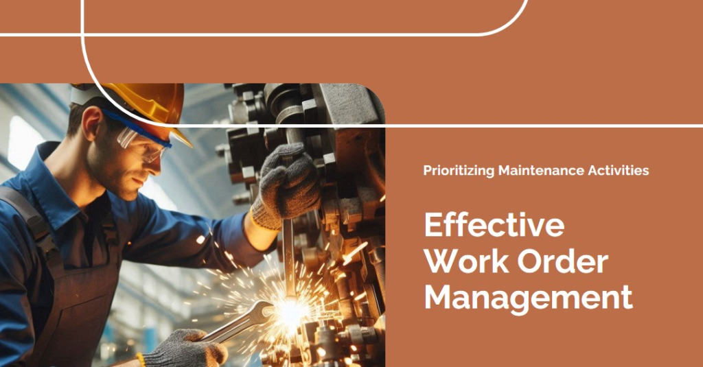 Work Order Management: How to Prioritize Maintenance Activities 7 Technician reviewing work order management on a tablet in an industrial setting