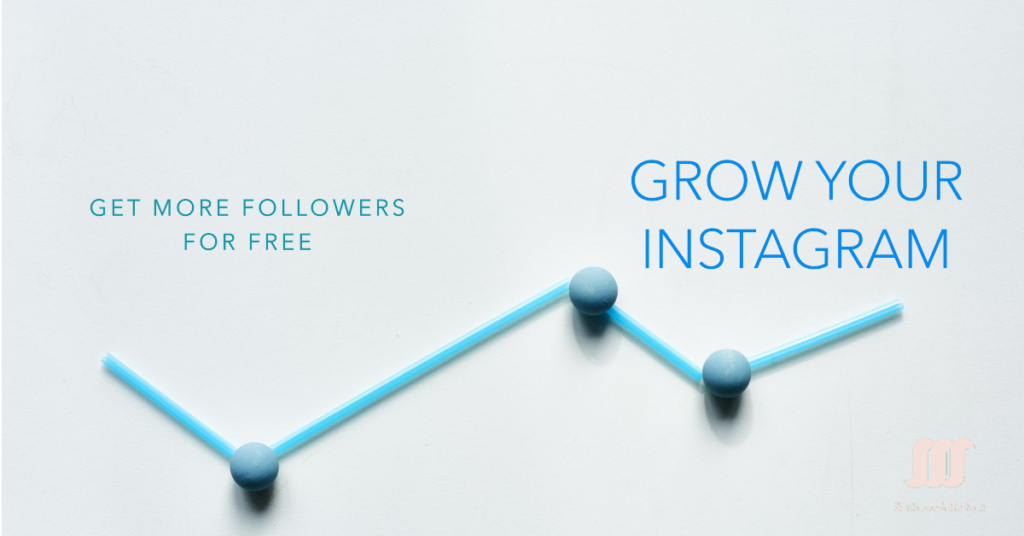 How to Get Instagram Followers for Free 2 A promotional graphic with a light background featuring a rising line graph made of blue sticks and spheres, indicating an increase in Instagram followers.