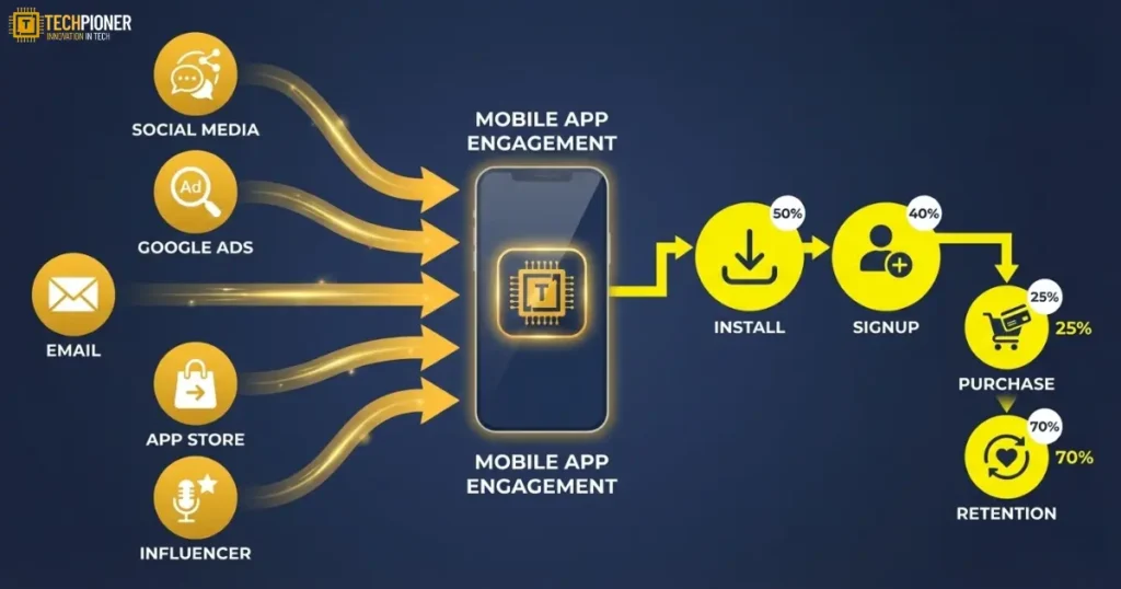 Mobile app engagement strategies and metrics